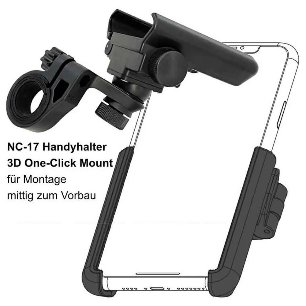 NC-17 Connect 3d Universal Version 2 Styrtelefonhållare, Black, One Size