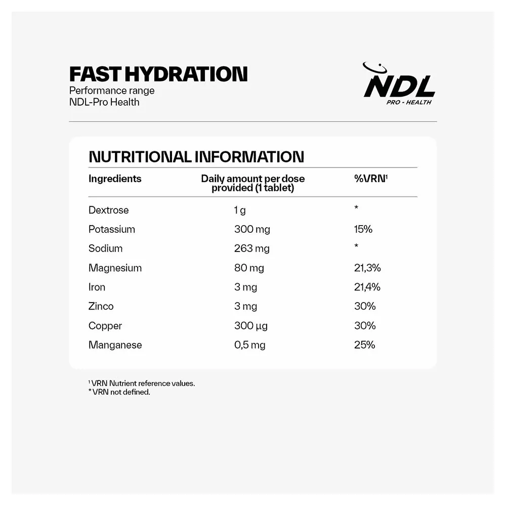 Ndl Pro Health Fast Hydration Duplo Tabletter Apelsin 40 Enheter, One size