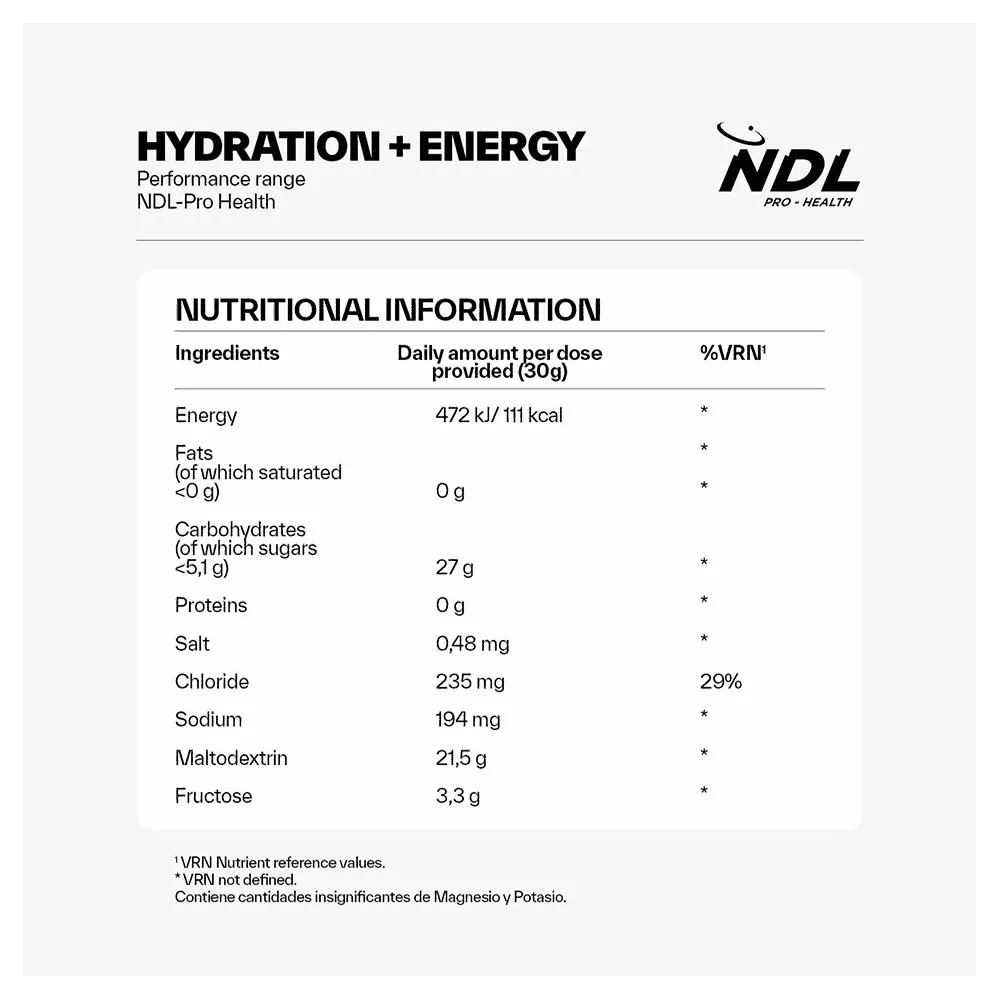 Ndl Pro Health Hydration+ Energipulver Lime Och Citron 750g, One size