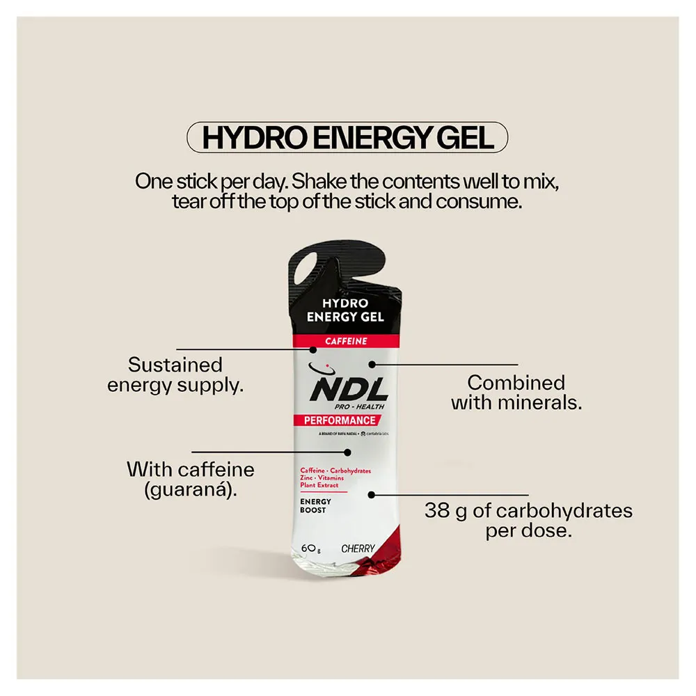 Ndl Pro Health Hydro Energy Gel+caffeine Låda Med Energigeler Körsbär 60g 12 Enheter, One size