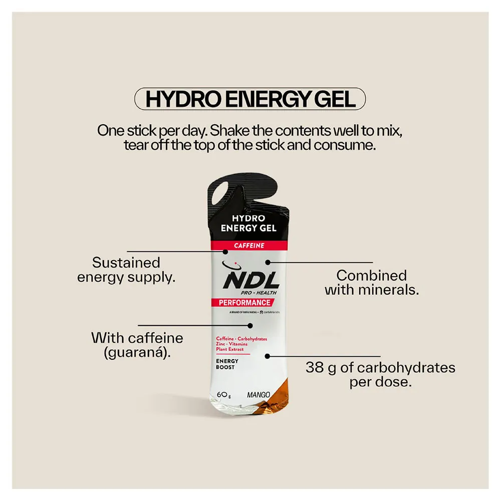 Ndl Pro Health Hydro Energy Gel+caffeine Låda Med Energigeler Mango 60g 12 Enheter, One size Ndl Pro Health Hydro Energy Gel+caffeine Låda Med Energigeler Mango 60g 12 Enheter, One size