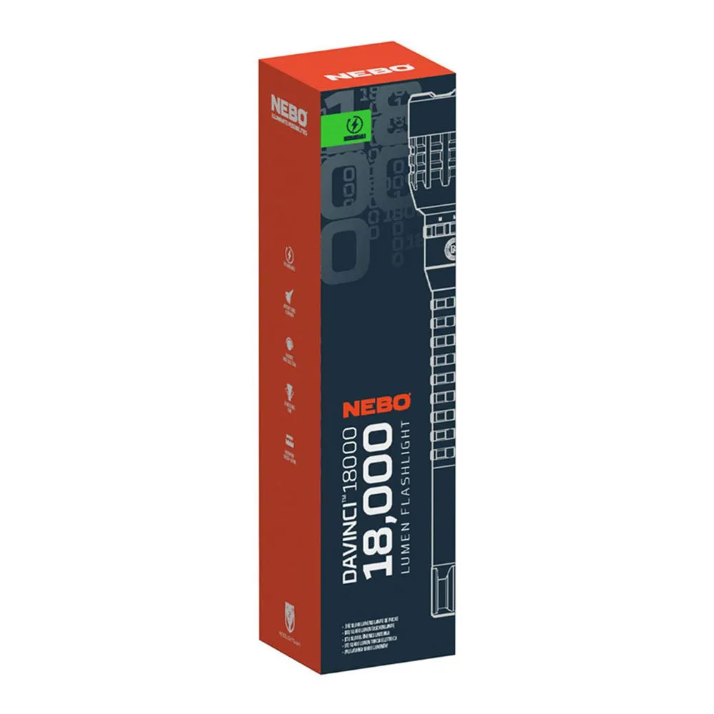 Nebo Tools Davinci™ 18000 Ficklampa, Black / orange, 18000 Lumens