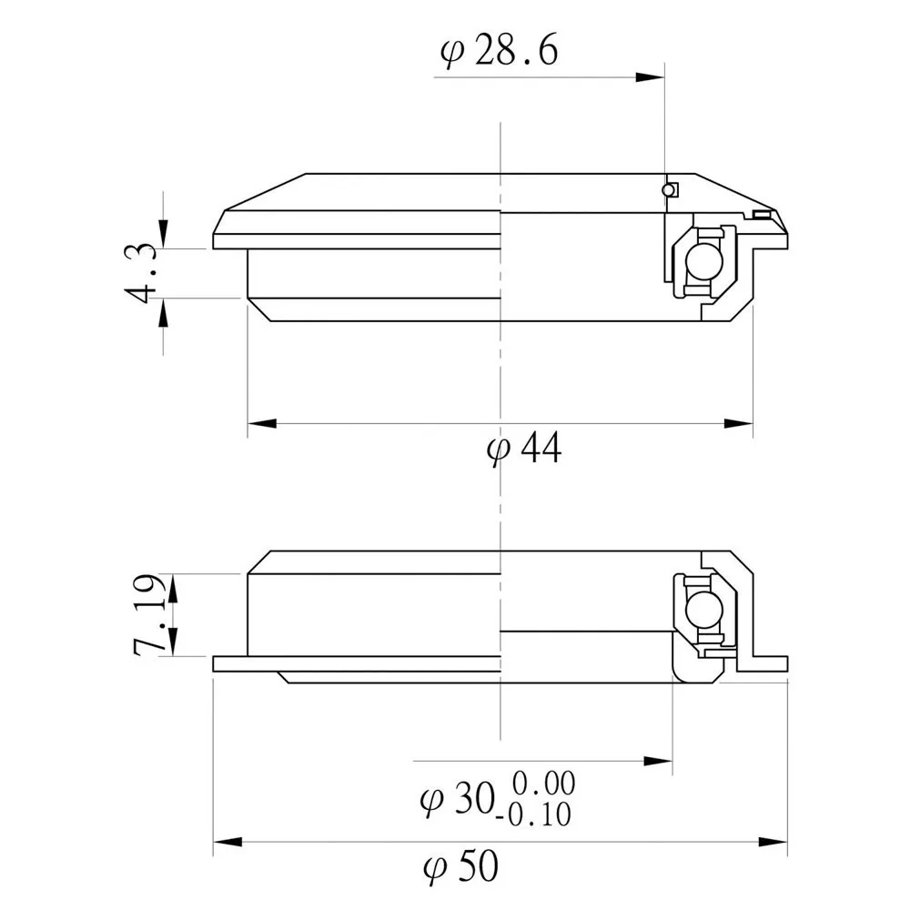 Neco Semi-integrerat Styrlager, Black, 1 1/8" / 44mm