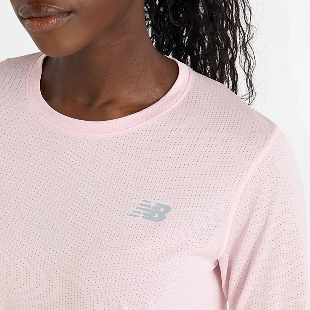 New Balance Athletics Long Sleeve T-shirt female, Rose sugar heather 689