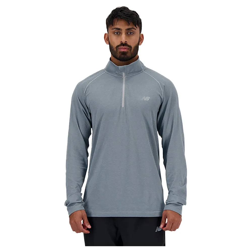 New Balance Mt41083 Halv Dragkedja Långärmad T-shirt male