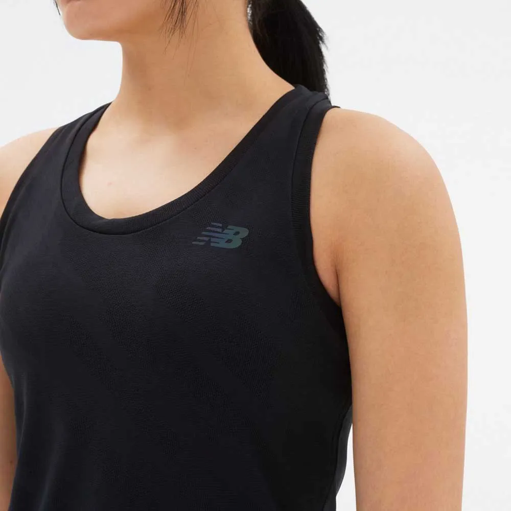 New Balance Q Speed Jacquard ärmlös T-shirt female, Black New Balance Q Speed Jacquard ärmlös T-shirt female, Black