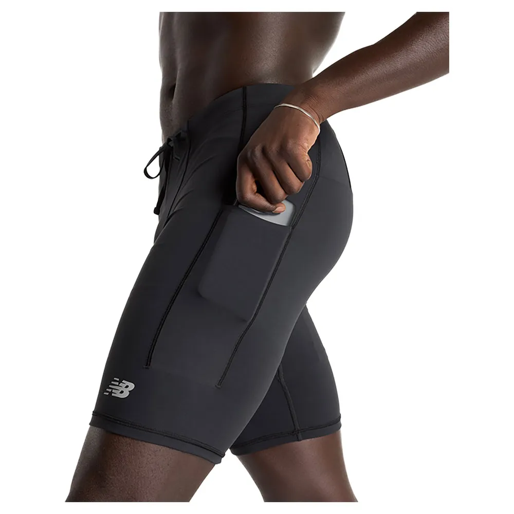 New Balance Sleek Pocket 9´´ Korta Leggings male, Black 001