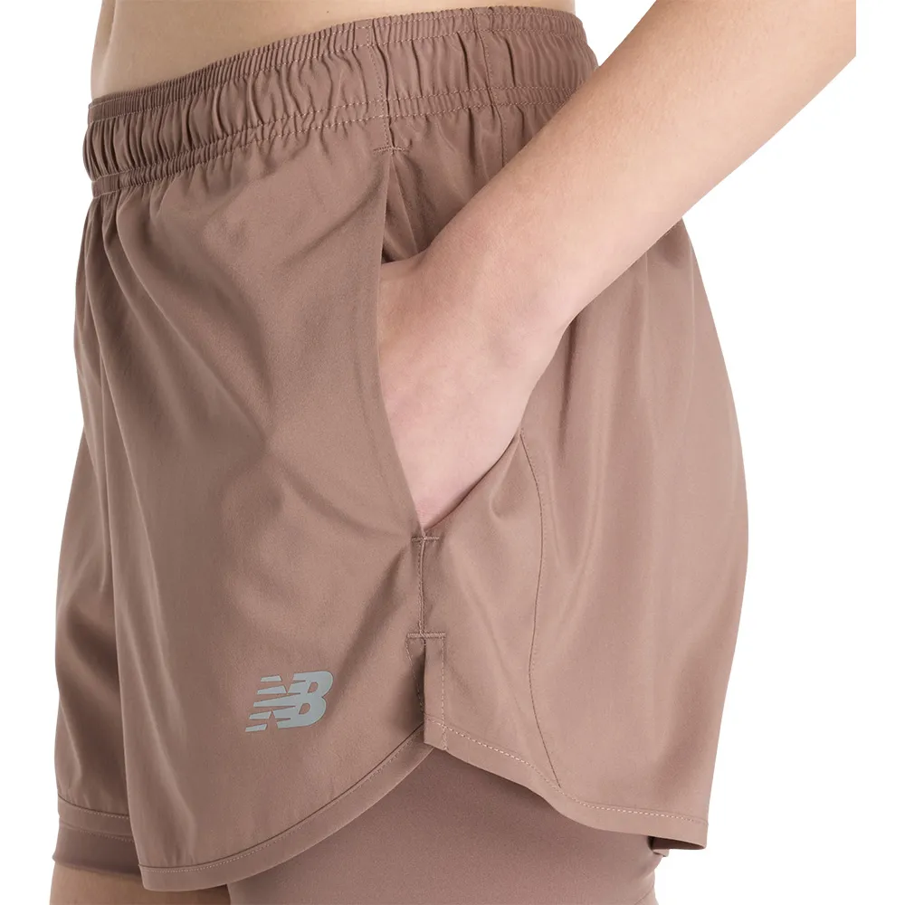 New Balance Sport Essentials 2-in-1 Shorts female, Earth shadow New Balance Sport Essentials 2-in-1 Shorts female, Earth shadow