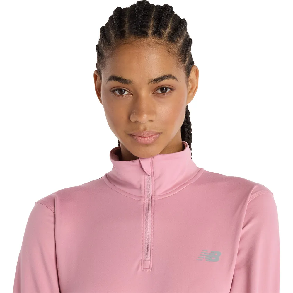 New Balance Sport Essentials Space Dye Halv Dragkedja Långärmad T-shirt female