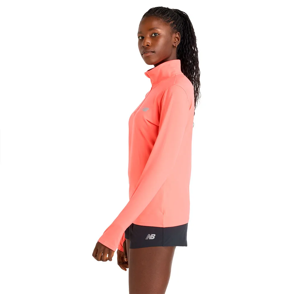 New Balance Sport Essentials Space Dye Halv Dragkedja Långärmad T-shirt female