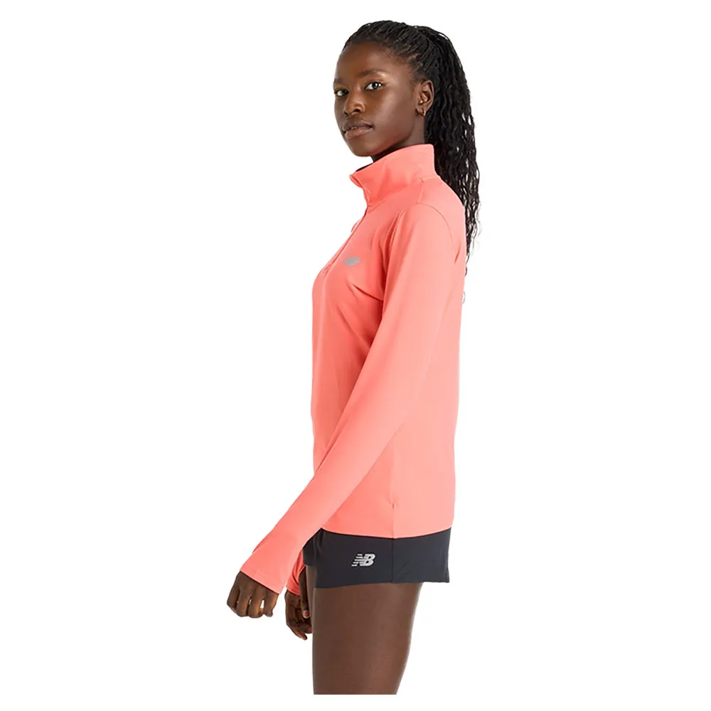 New Balance Sport Essentials Space Dye T-shirt Med Lång ärm female, Drift red 686
