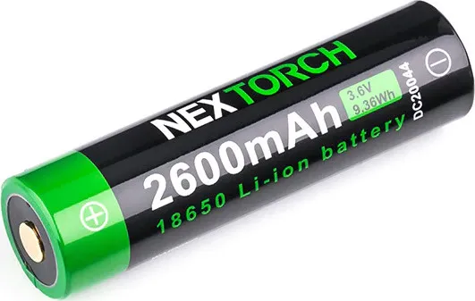 NexTorch Laddningsbart Batteri integread laddport, Black, One Size