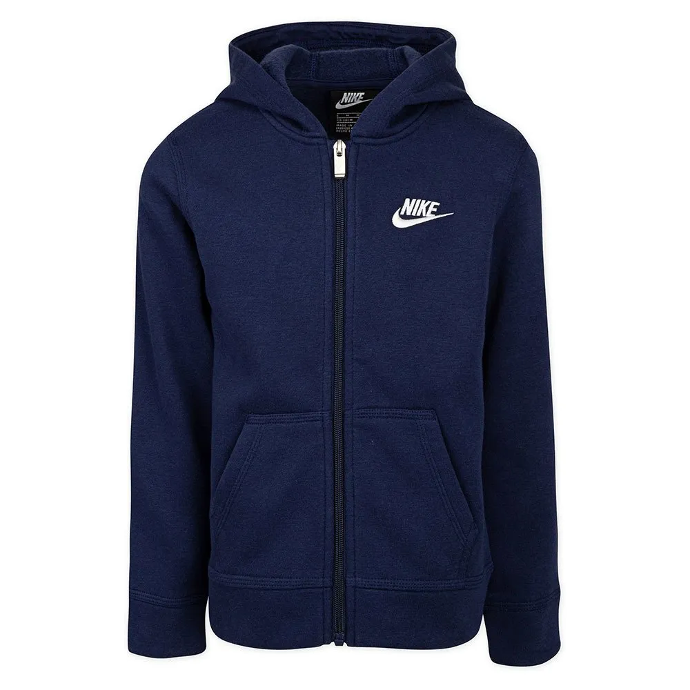 Nike Club Fleece Sweatshirt Med Dragkedja, Midnight navy, 3-4Y