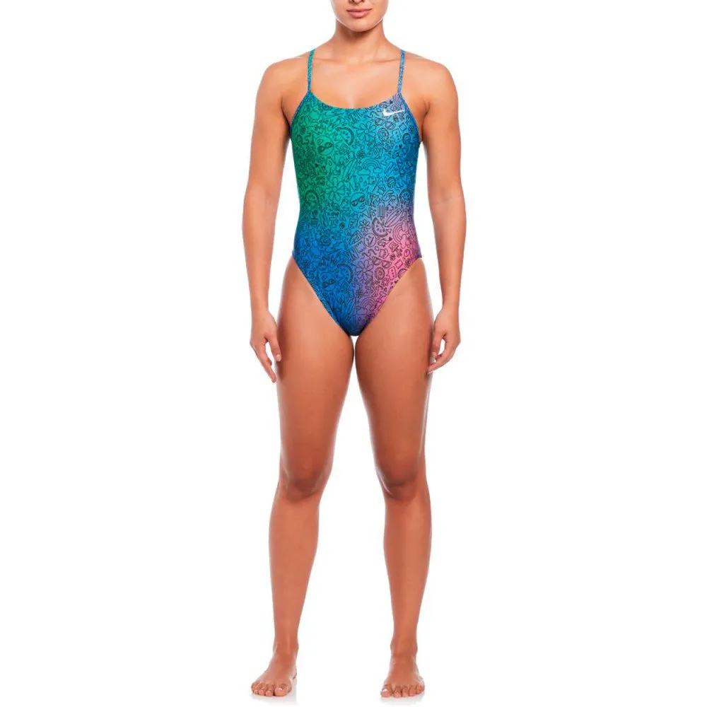 Nike Cutout Hydrastrong Multi Print Baddräkt female Nike Cutout Hydrastrong Multi Print Baddräkt female
