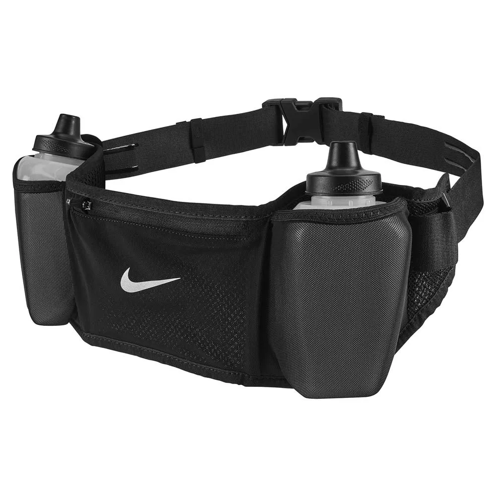 Nike Flex Stride Double Bottle 710ml Midjeväska unisex, Black / black / silver