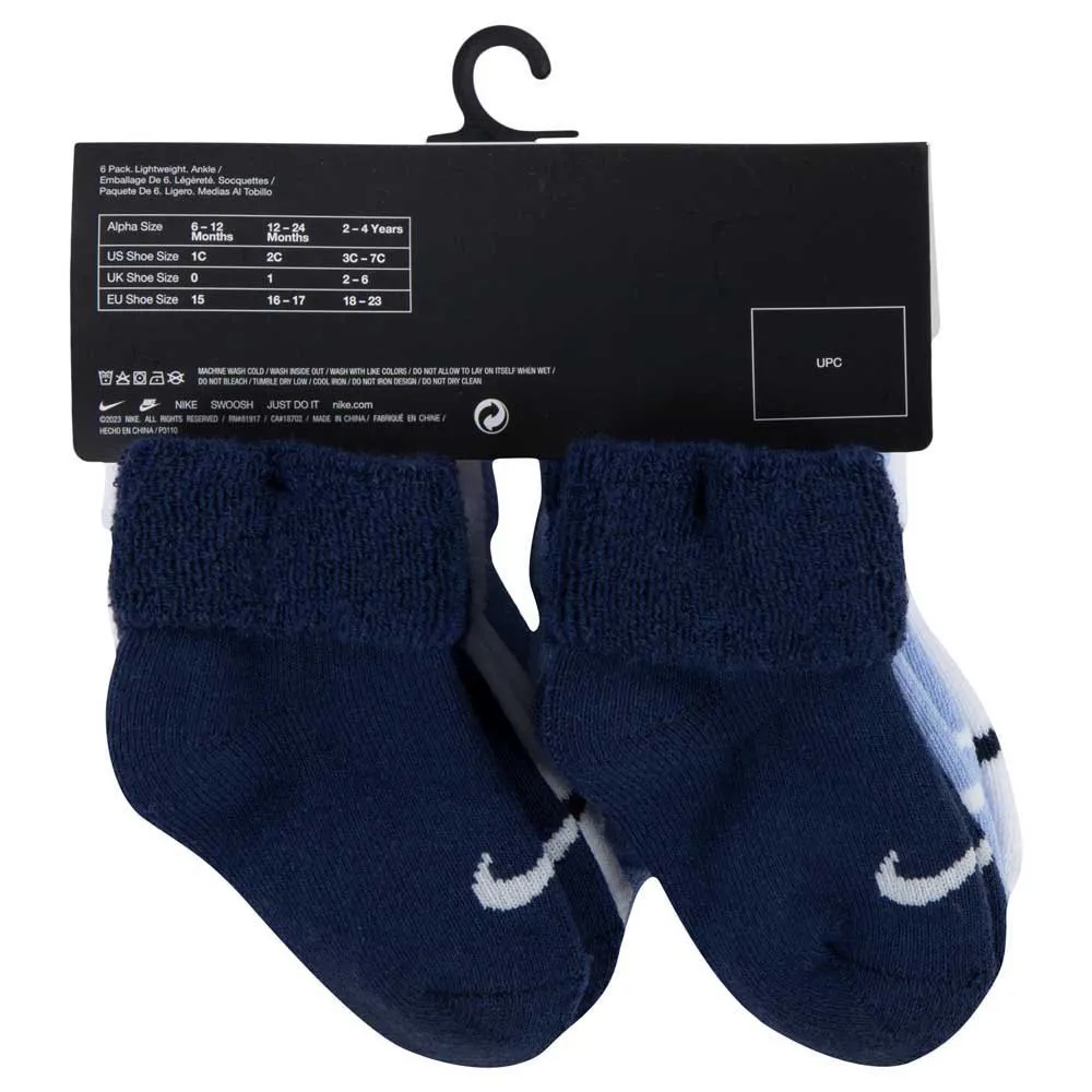 Nike Nn0995 Quarter Korta Strumpor 6 Par, Cobalt bliss, EU 15