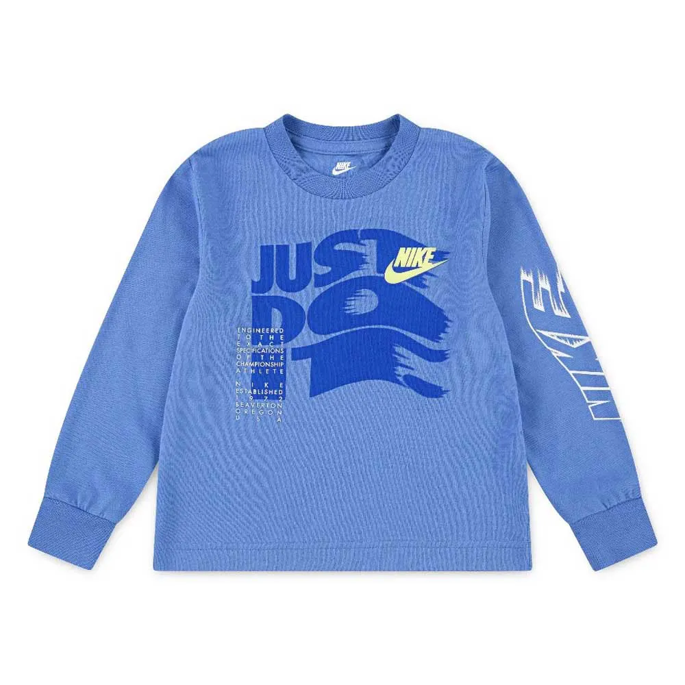 Nike On The Move T-shirt Med Lång ärm, Blue beyond, 3-4Y