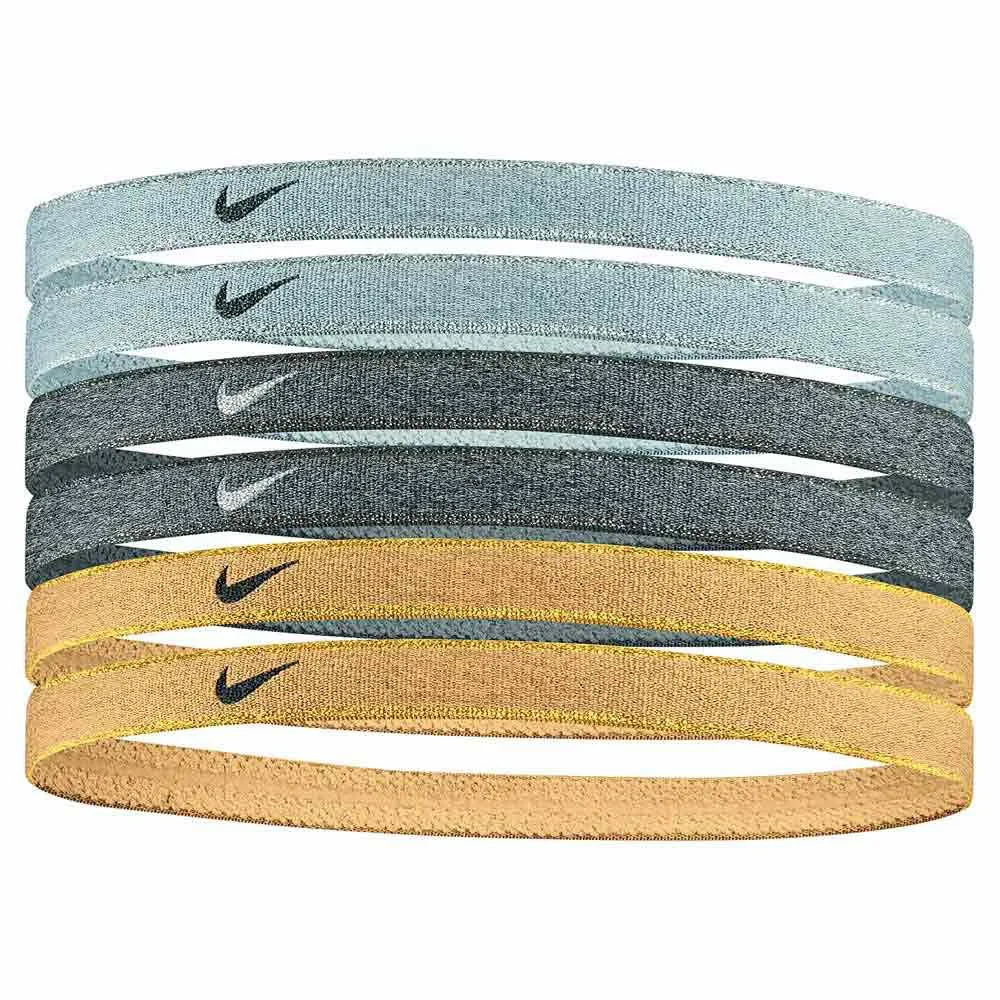 Nike Swoosh Sport Hårband 6 Enheter male, Grey / black / gold Nike Swoosh Sport Hårband 6 Enheter male, Grey / black / gold