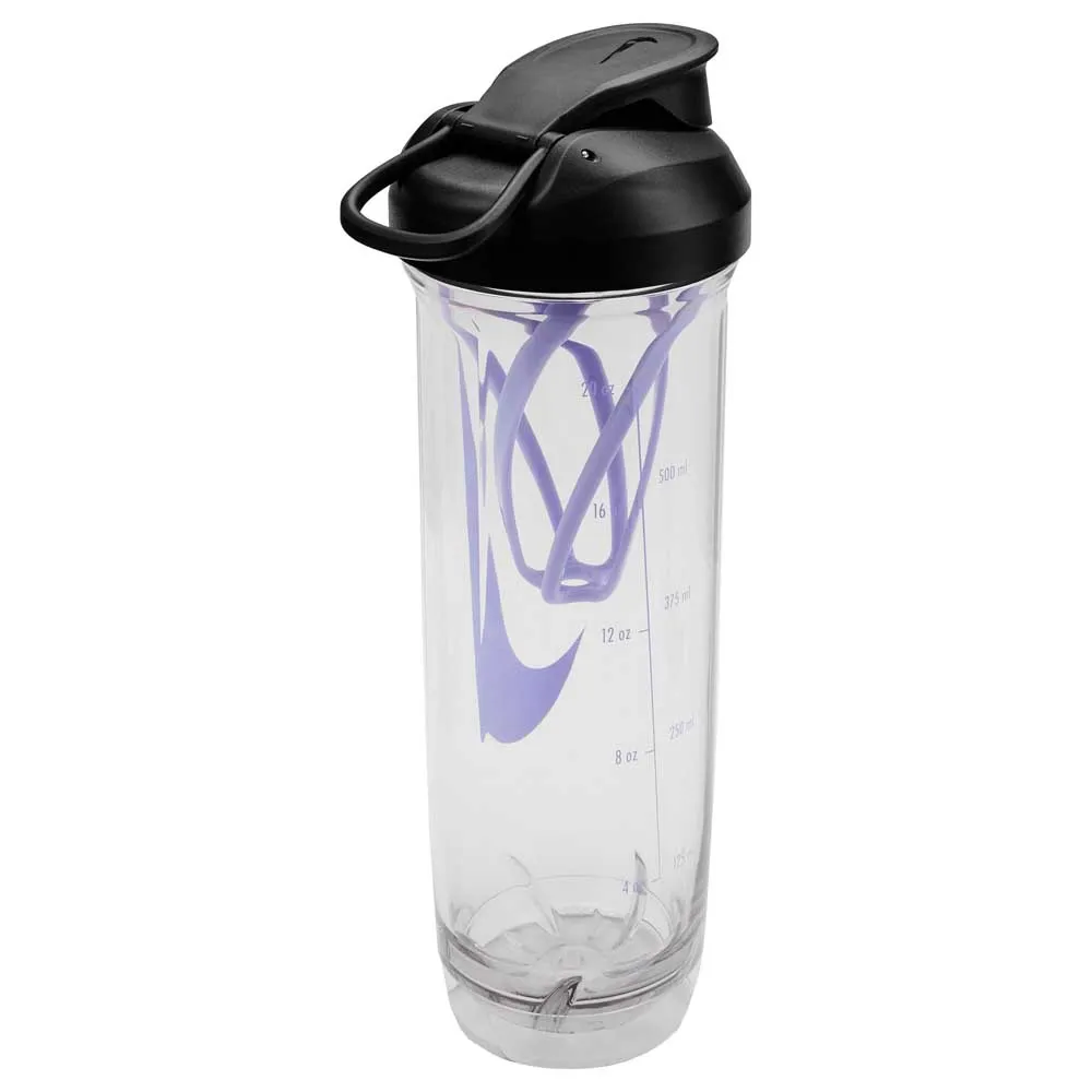 Nike Tritan Recharge 2.0 24oz/710ml Shaker, Clear / black / light thistle, One Size