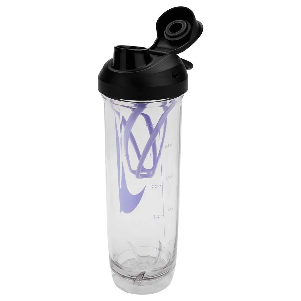 Nike Tritan Recharge 2.0 24oz/710ml Shaker, Clear / black / light thistle, One Size