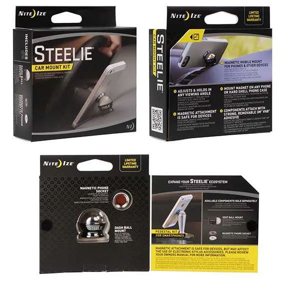 Nite Ize Steelie Car Mount Kit Stöd, Chrome, One Size
