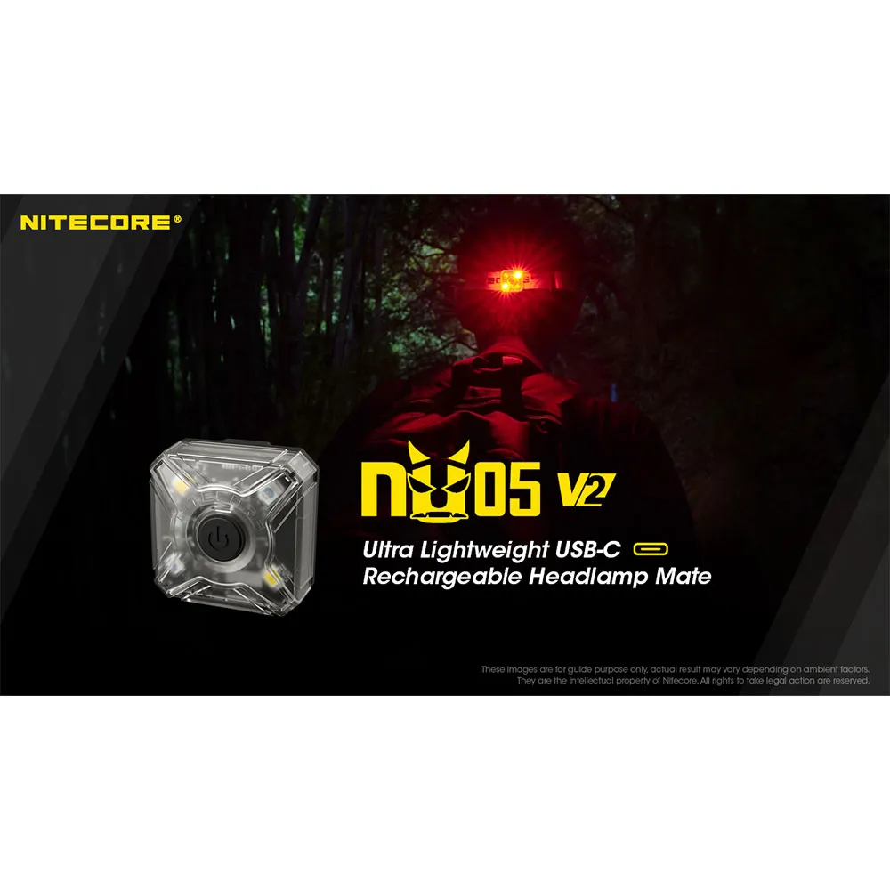 Nitecore Nu05 V2 Ficklampa, Black, 40 Lumens