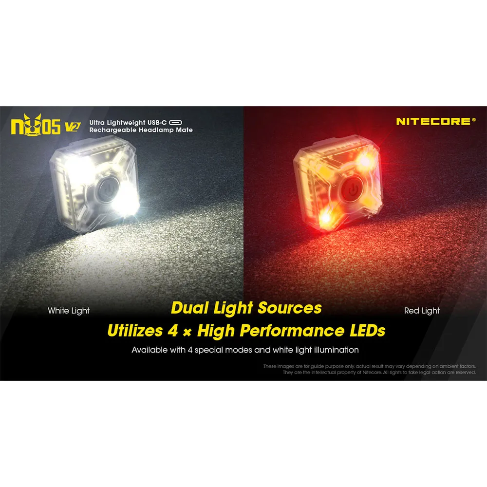 Nitecore Nu05 V2 Ficklampa, Black, 40 Lumens