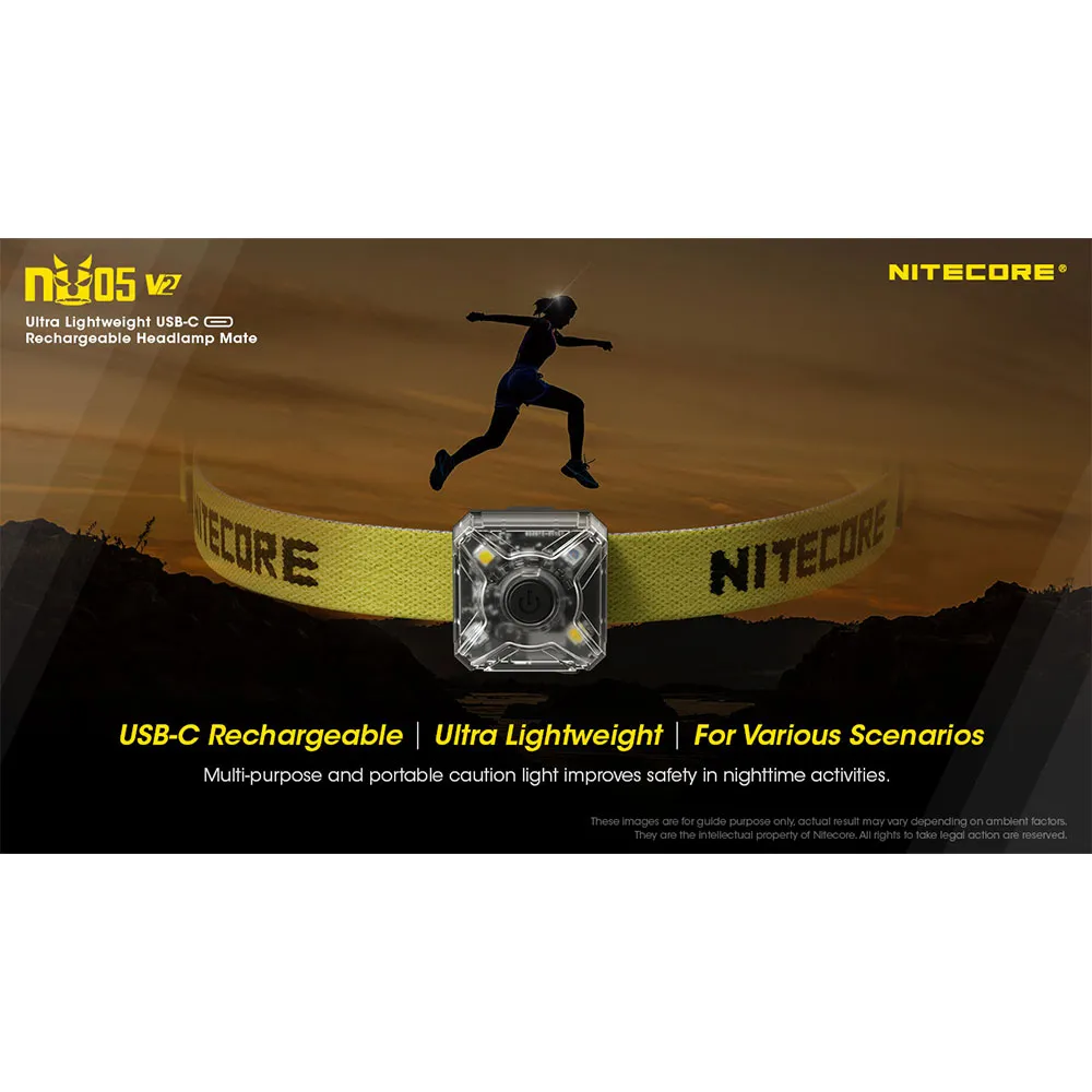 Nitecore Nu05 V2 Ficklampa, Black, 40 Lumens