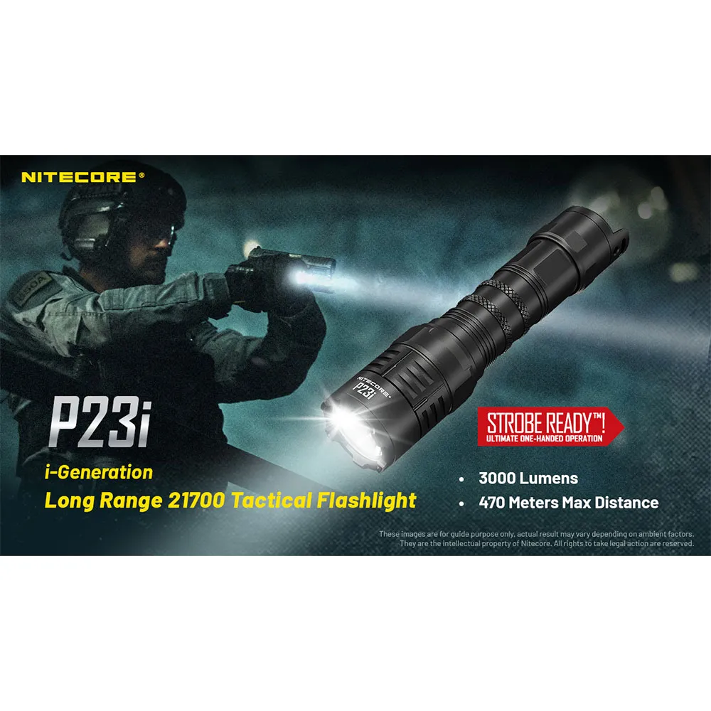 Nitecore P23i Precise Tactical Ficklampa, Black, 3000 Lumens