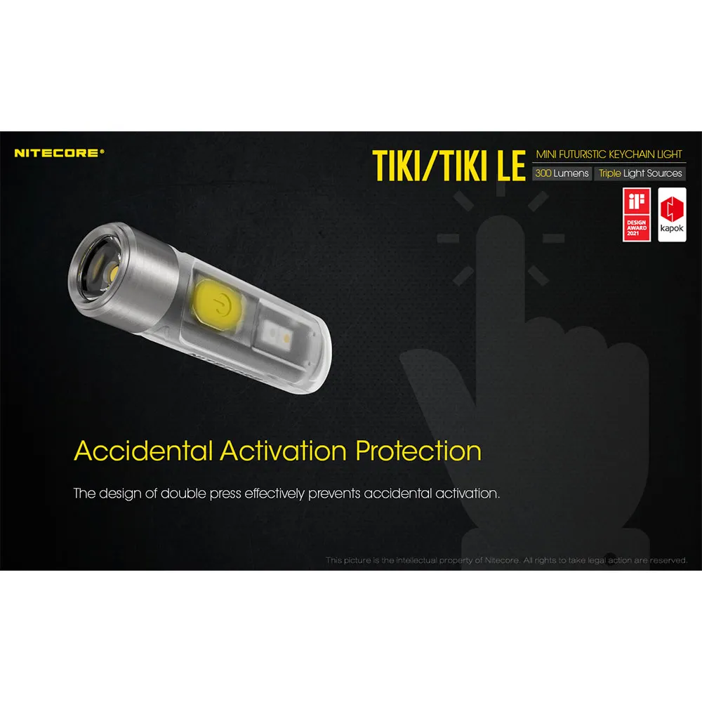 Nitecore Tiki Ficklampa, Transparent, 300 Lumens