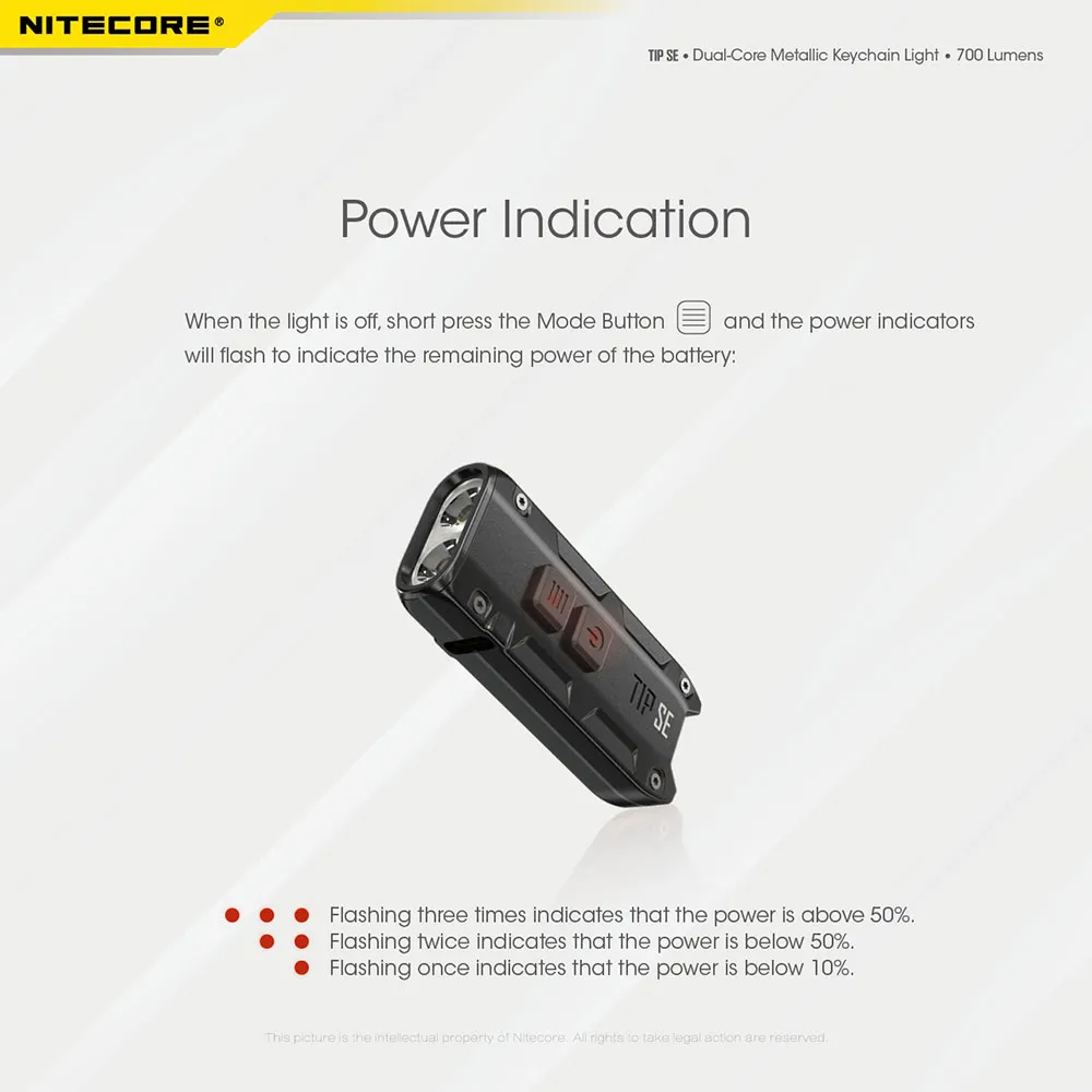 Nitecore Tip Se Ficklampa, Black, 700 Lumens