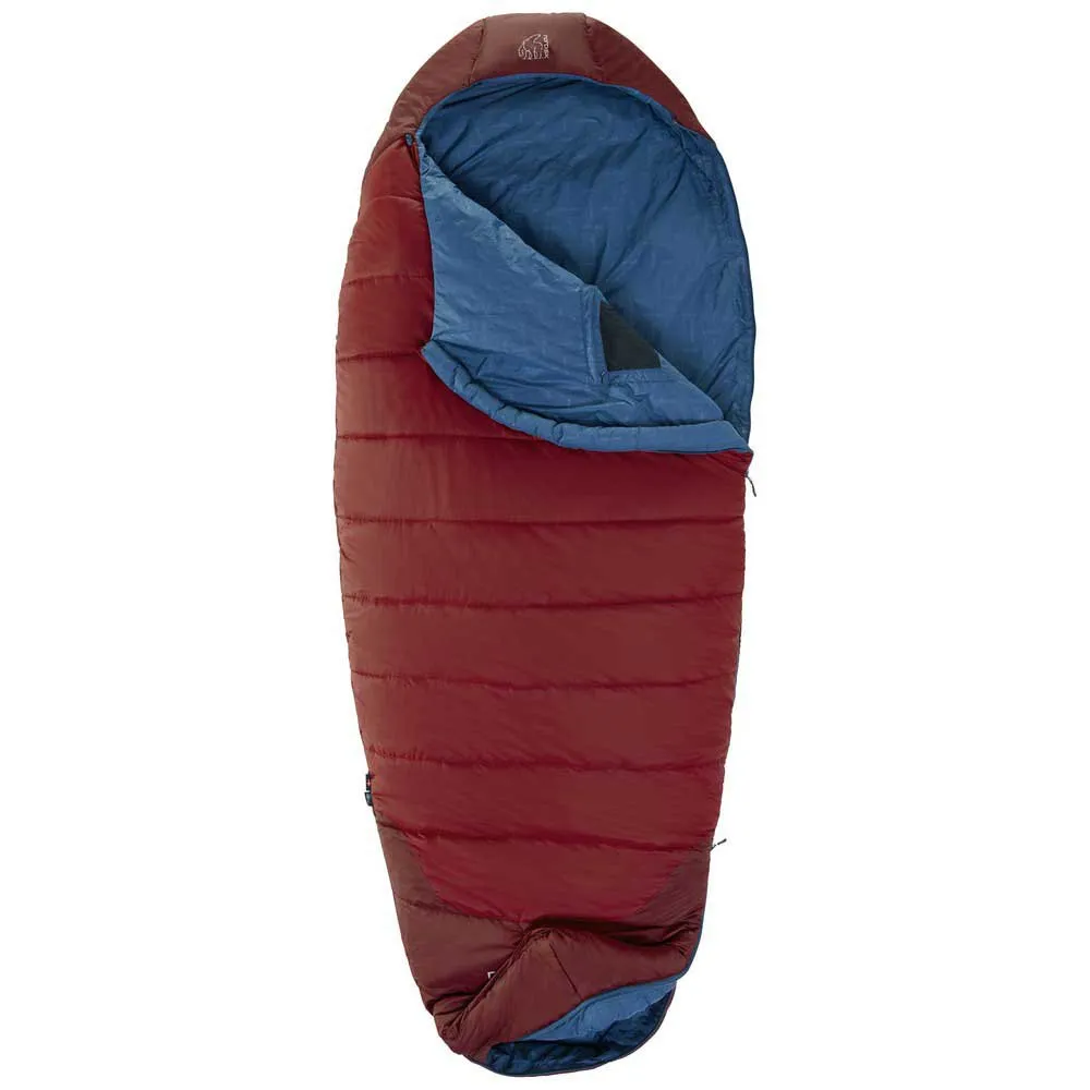 Nordisk Puk +4ºc Sovsäck, Sun-dried tomato / majolica blue / syrah, Left Zipper