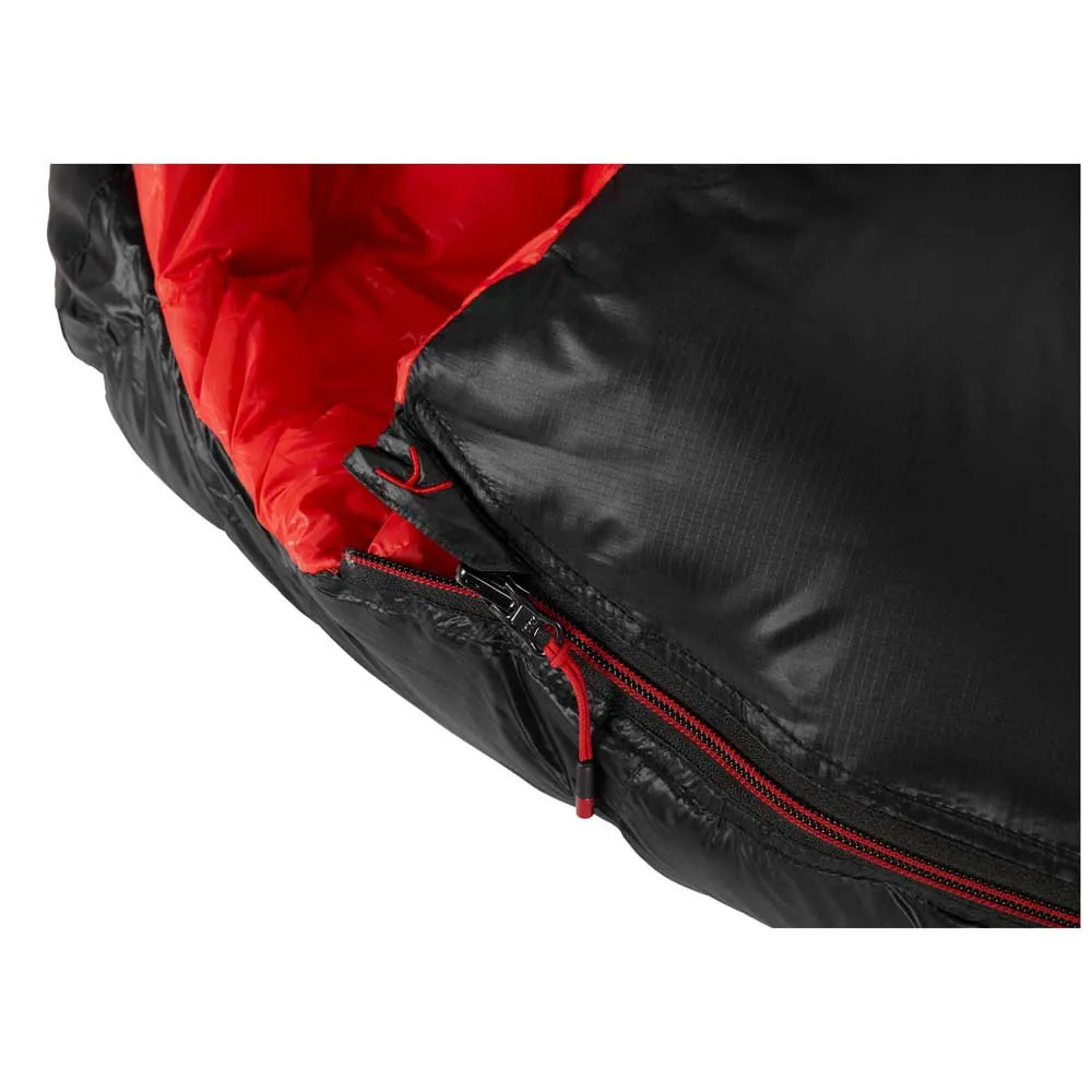 Nordisk Vib 600 Sovsäck, Black / fiery red, Left Zipper