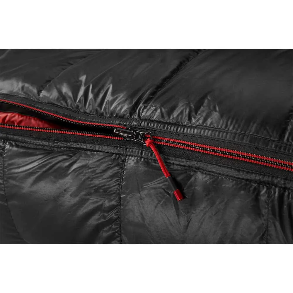 Nordisk Vib 600 Sovsäck, Black / fiery red, Left Zipper