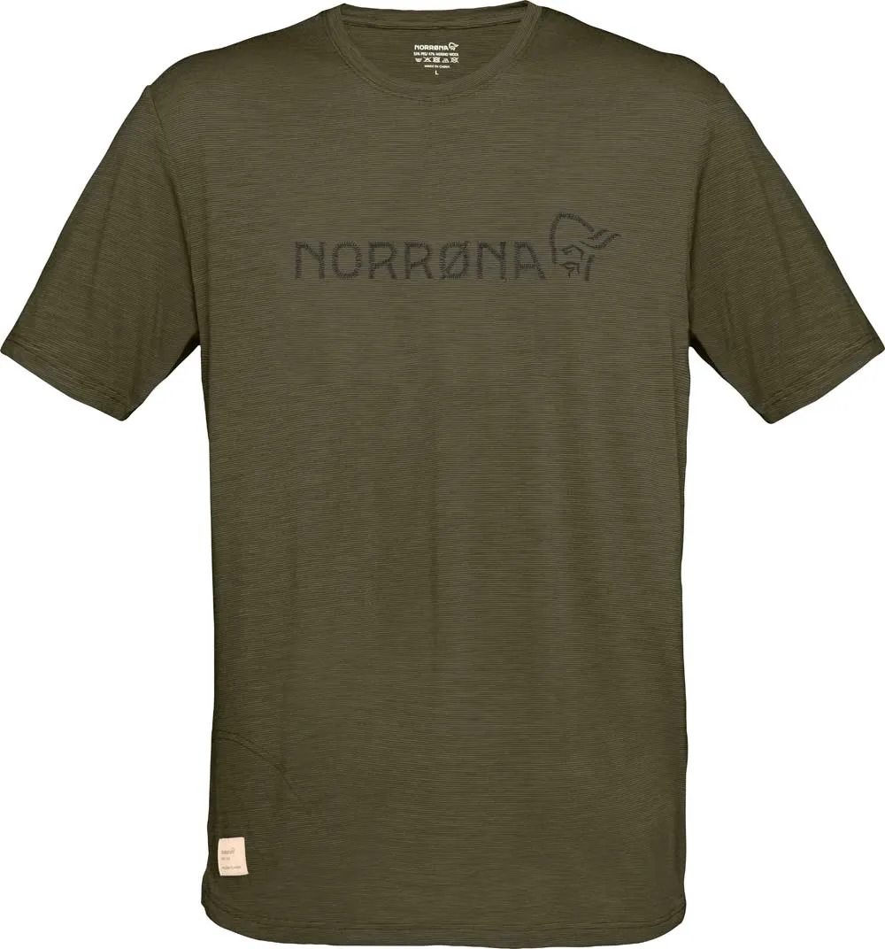Norrøna Men's Svalbard Wool T- Shirt, Olive Night/Rosin