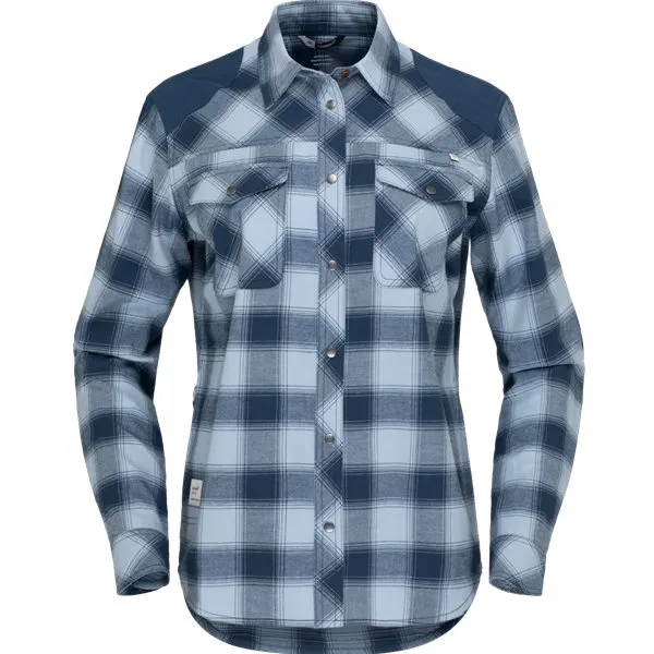 Norrøna Svalbard Flannel Shirt Ws, Blue fog/indigo night