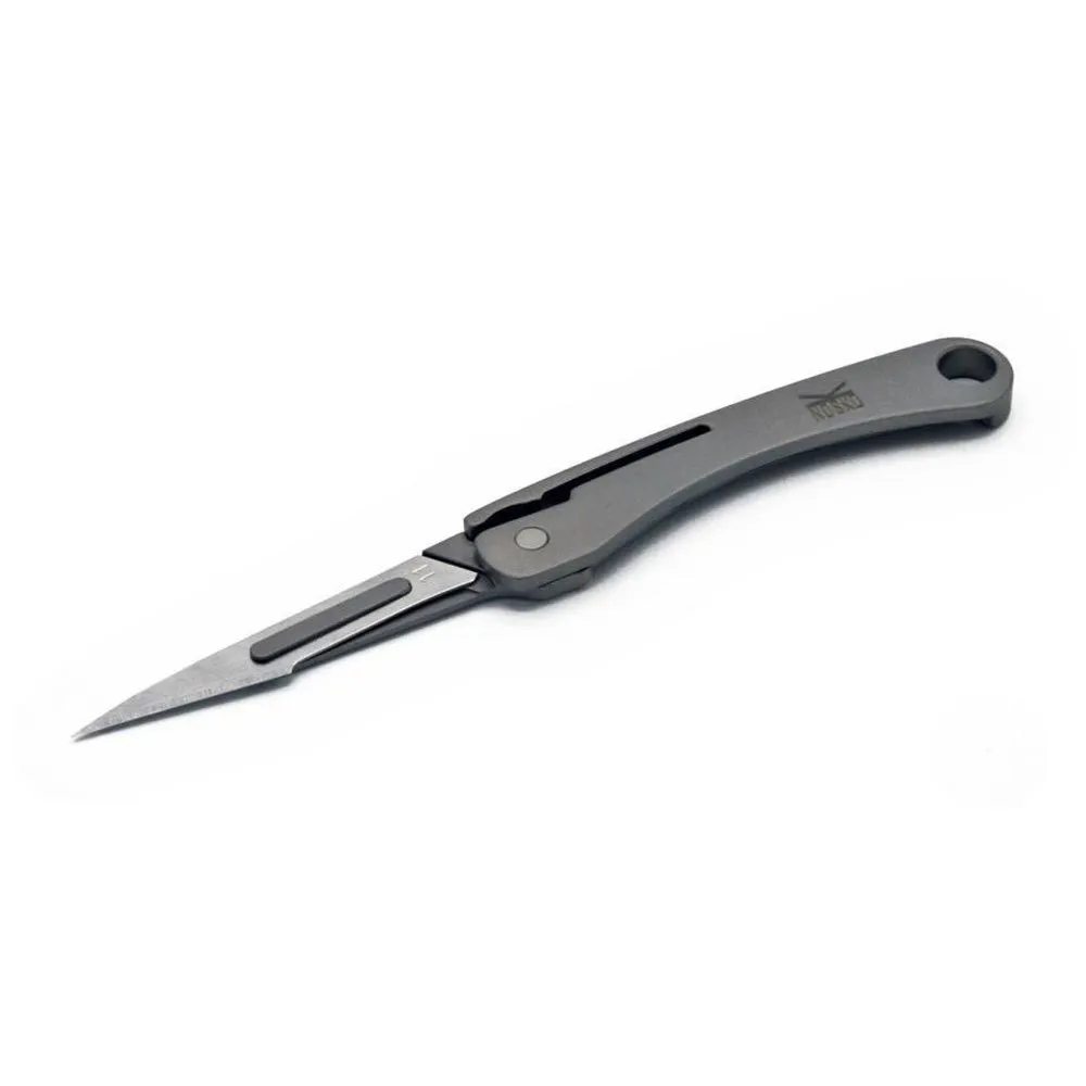 Nosko Gr5 Foldable Titanium Fällkniv, Silver, One Size