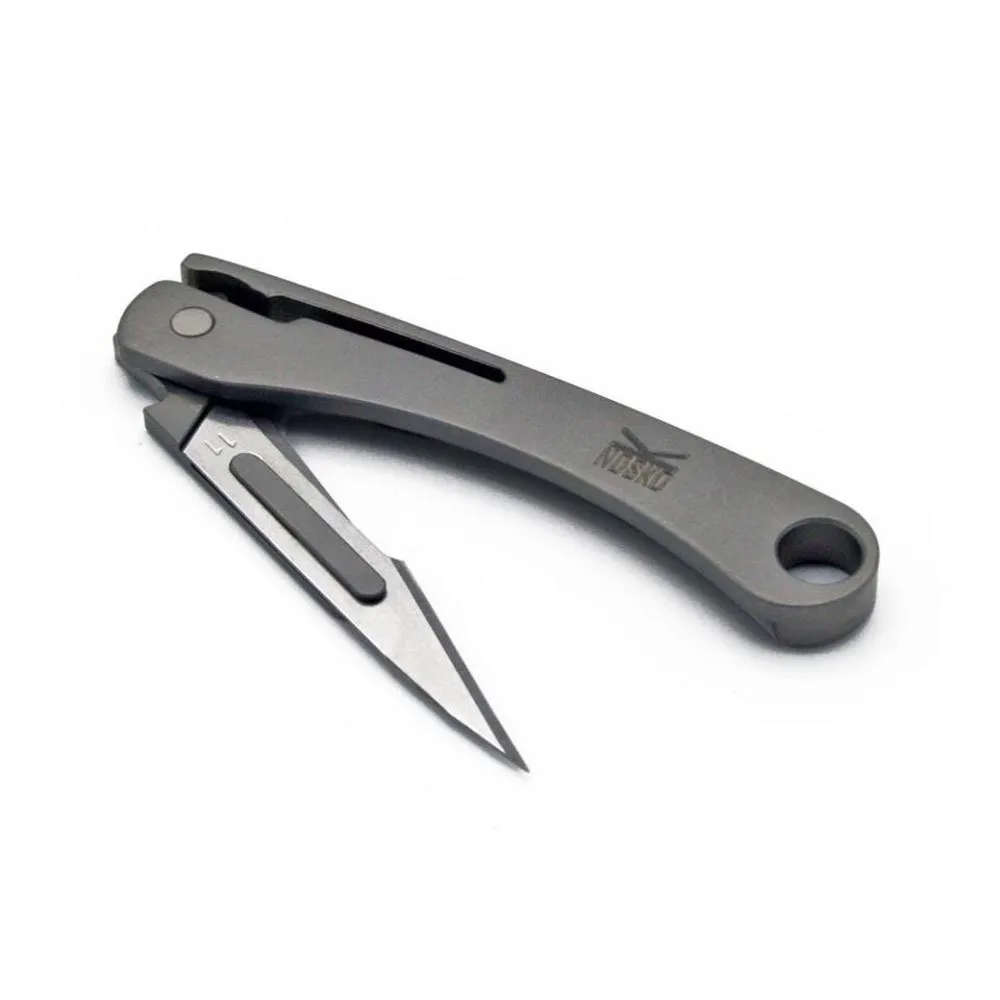 Nosko Gr5 Foldable Titanium Fällkniv, Silver, One Size