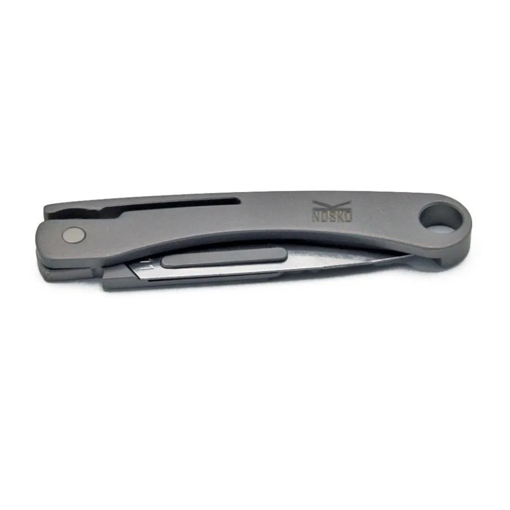 Nosko Gr5 Foldable Titanium Fällkniv, Silver, One Size