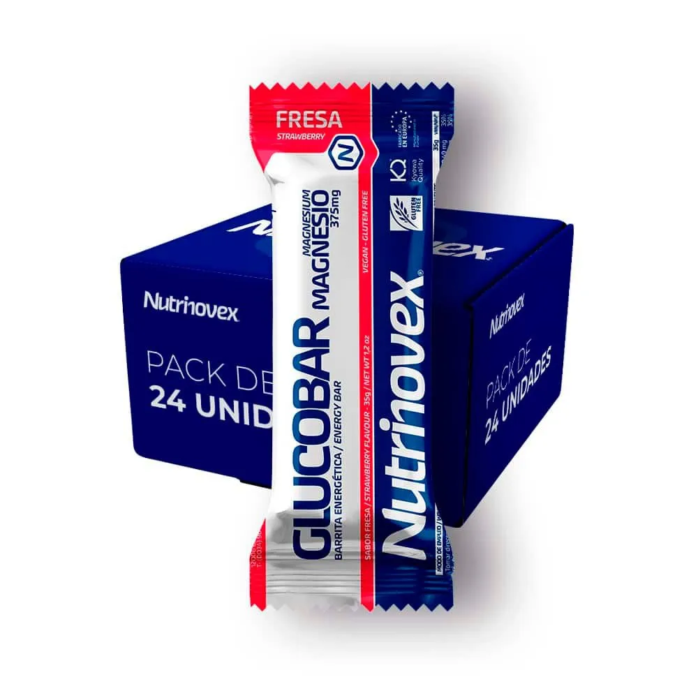 Nutrinovex Glucobar Energibar Låda Jordgubbe 35g 24 Enheter, Clear, One Size