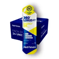 Nutrinovex Longovit 360 Låda Med Energigeler Citron & Lime 40g 24 Enheter