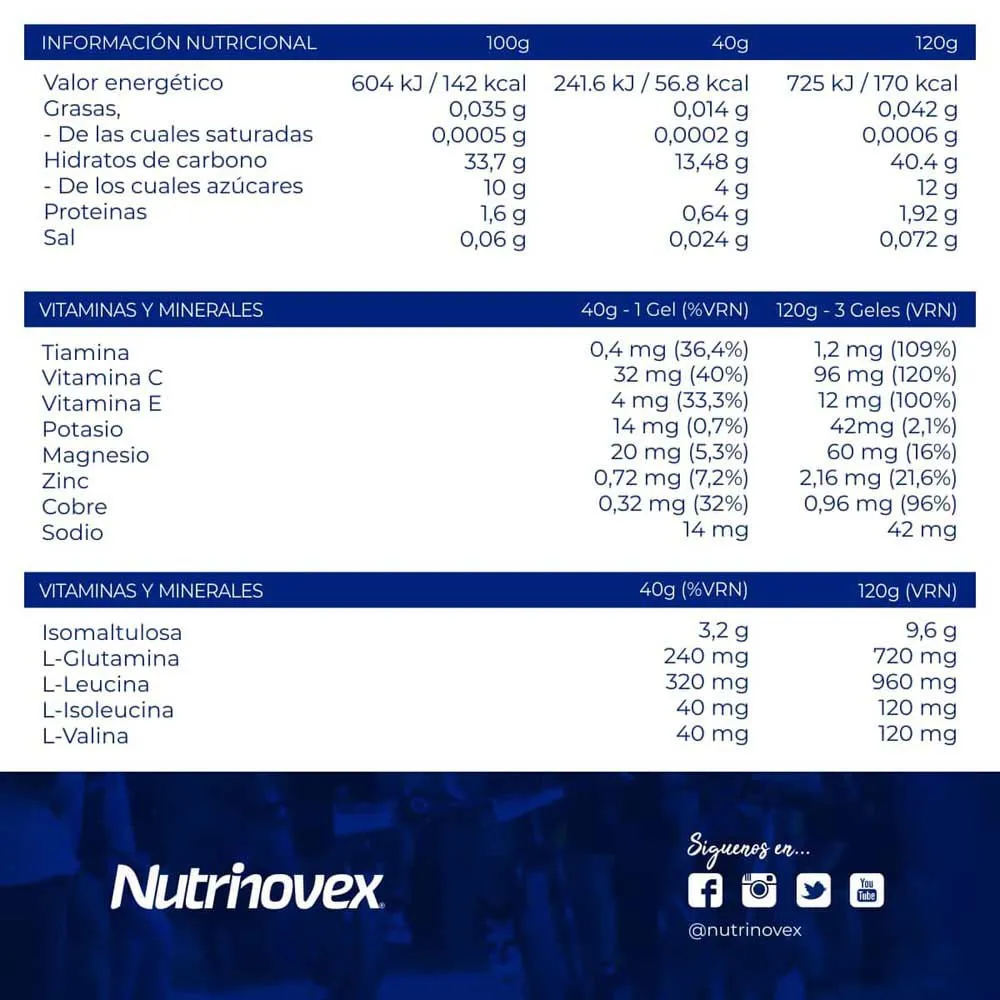 Nutrinovex Longovit 360 Låda Med Energigeler Citron & Lime 40g 24 Enheter, One size