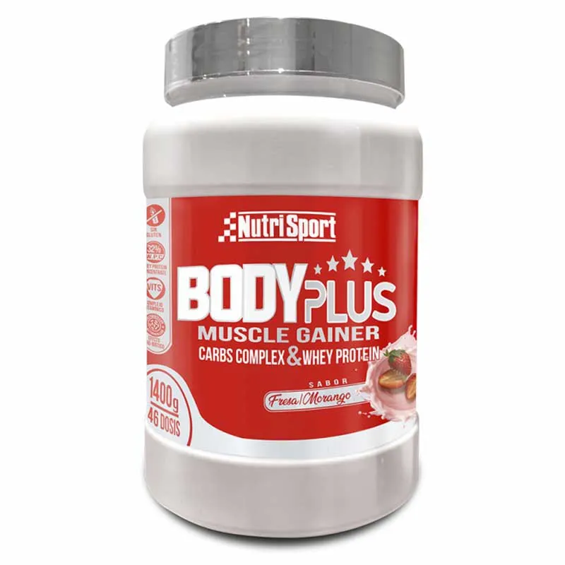 NutriSport Body Plus Carbs Complex Vassleprotein Jordgubbe 1400g, One size