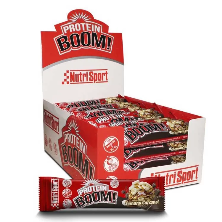 NutriSport Boom Proteinbarslåda Banan Och Kola 49g 24 Enheter, One size