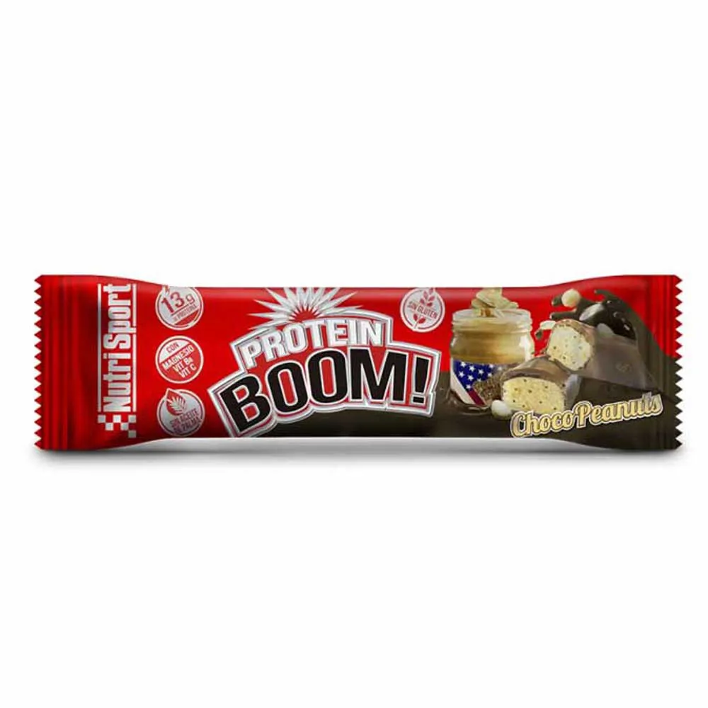 NutriSport Boom Proteinbarslåda Choklad Och Jordnöt 24 Enheter, One size