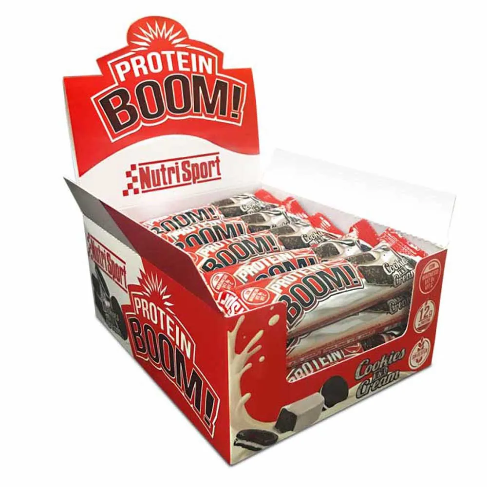 NutriSport Boom Proteinbarslåda Kakor Och Grädde 49g 24 Enheter, One size