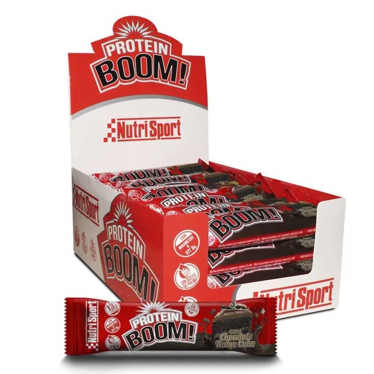NutriSport Boom Proteinbarslåda Kladdkaka Med Chokladfudge 49g 24 Enheter, One size