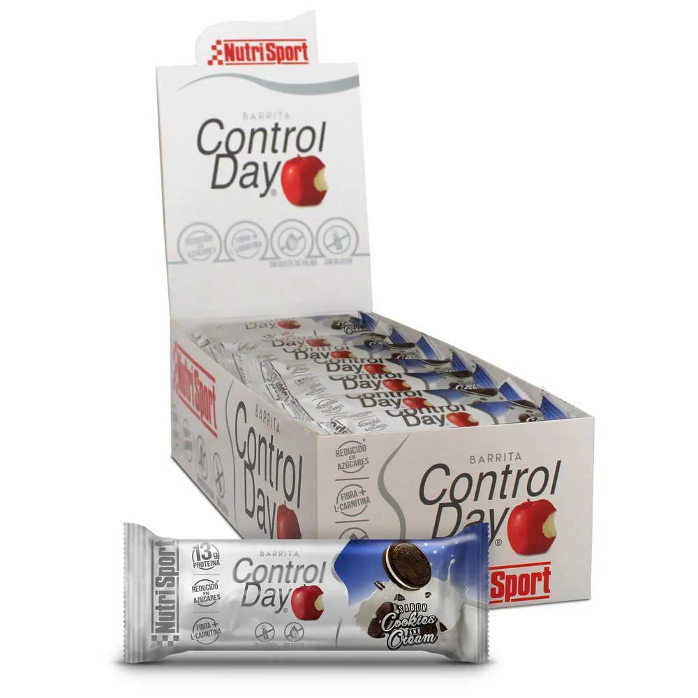 NutriSport Control Day Energibar Låda Kakor Och Grädde 44g 28 Enheter, One size