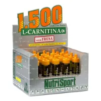 NutriSport L-karnitin 1500 Injektionsflaskor Ask Jordgubbe 20 Enheter