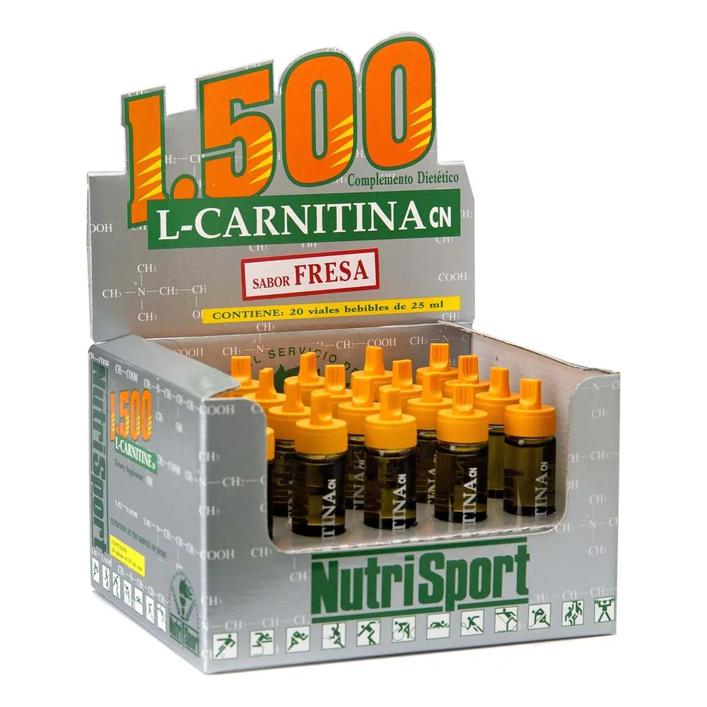 NutriSport L-karnitin 1500 Injektionsflaskor Ask Jordgubbe 20 Enheter, Grey, One Size NutriSport L-karnitin 1500 Injektionsflaskor Ask Jordgubbe 20 Enheter, Grey, One Size